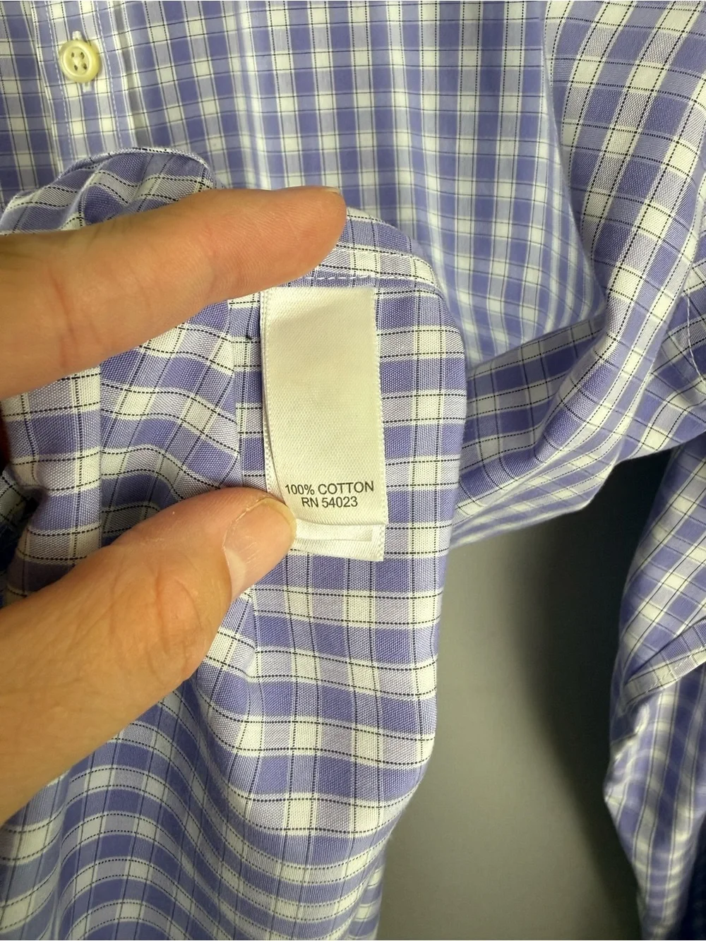 Banana Republic Men’s Purple White Plaid Long Sleeve Button Up Shirt SZ L Preppy